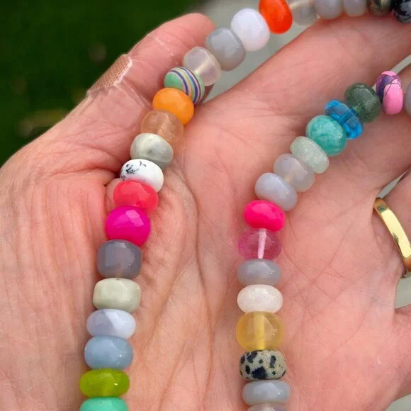 Lynn Rachel Rose beaded necklace with 14 K solid gold jump rings/end caps. - Picture 2 of 8